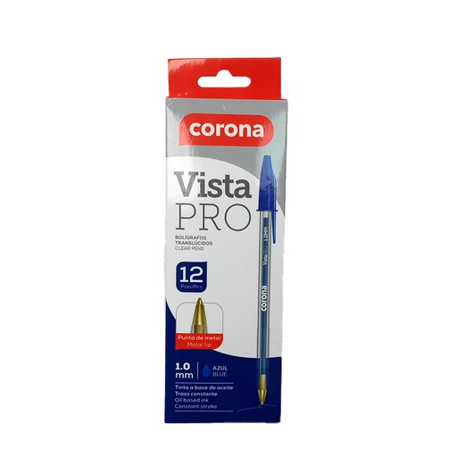 [BP-940-BU] BOLIGRAFO VISTA PRO AZUL 1.0MM x12