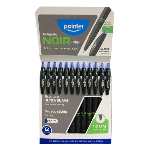 [BP-4110-A] BOLIGRAFO RETRACTIL AZUL NOIR PEN 1.0MM