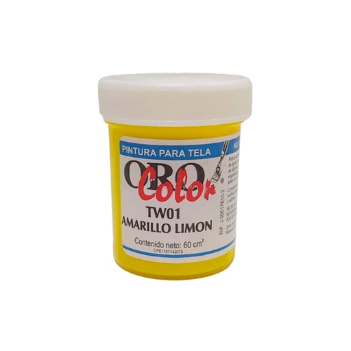 [TW01] PINTURA DE TELA AMARILLO LIMON 60CM