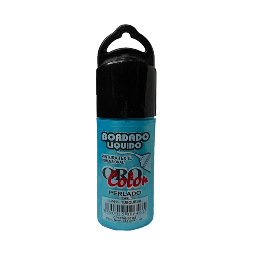 [LP411] BORDADO LIQUIDO PERLADO TURQUESA 32.5CM