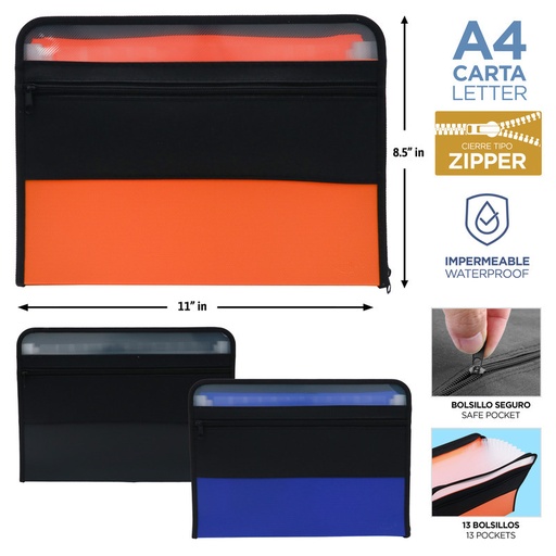 [FL1-49] ARCHIVADOR EXPANDIBLE 13 BOLSILLOS - A4 21x29,7CM