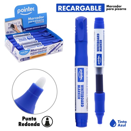 [WM-400-BU] MARCADOR PARA TABLERO TABLERO TINTA AZUL