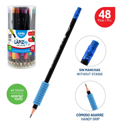 [HB-4437BG] LAPIZ 2HB CON AGARRE GRIP (TUTOR) UNIDAD
