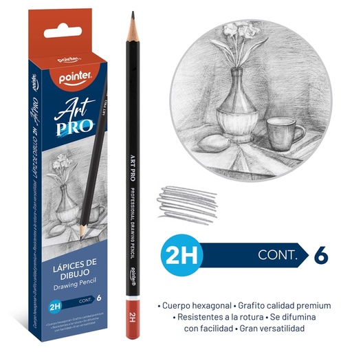 [DP-2H-6] LAPICES DE DIBUJO ART PRO 2H UNIDAD