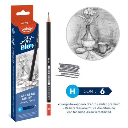 [DP-H-6] LAPICES DE DIBUJO ART PRO H UNIDAD