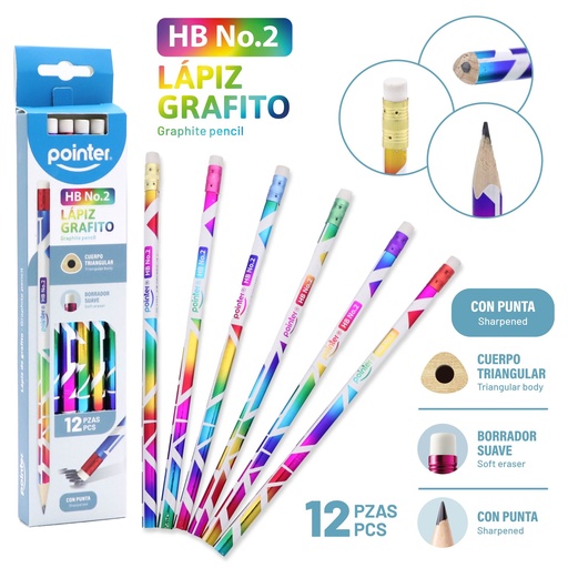 [YP-12T3] LAPIZ HB TRIANGULAR x 12 PZA CAJA