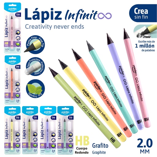[ING-23204] LAPIZ INFINITO HB 2.0MM - CUERPO REDONDO UNIDAD