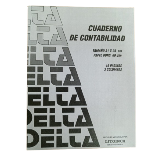 [10407] CUADERNO DE CONTABILIDAD DELTA 3 COLUMNAS 16HJ