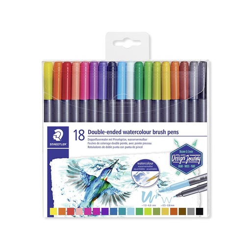 [3001-TB18] MARCADORES DOBLE PUNTA WATERCOLOR X18