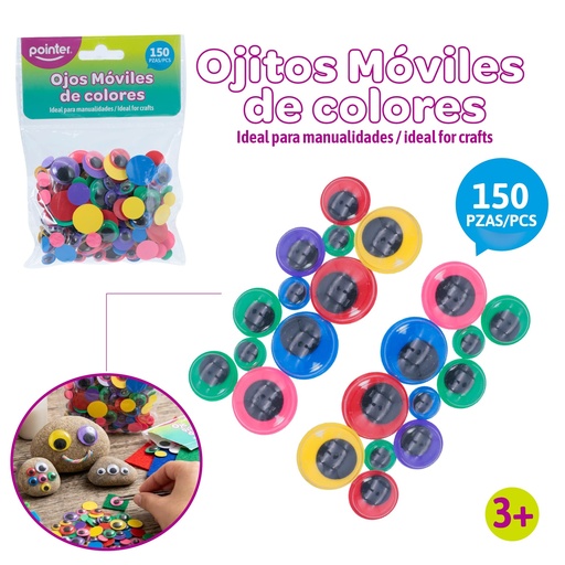 [EY-52770] OJITOS MOVILES PARA MANUALDIADES x 150 PZAS.