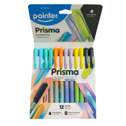 [BP-7107-N] BOLIGRAFO PRISMA 0,7mm - TINTA NEGRA