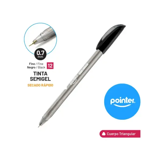 [BP-2007-N] BOLIGRAFO SEMIGEL NEGRO ULTRA PRECISION 0.7MM UNIDAD