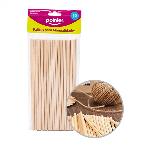 [RW-2005] PALITOS PARA MANUALIDADES (COLOR NATURAL) - 200 x 5MM x50PZAS