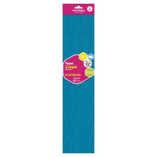 [107-0250/455] PAPEL CREPE AZUL - 50CM x 2M