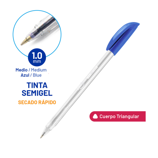 [BP-2010-A] BOLIGRAFO SEMI-GEL ULTRA INTENSO AZUL 1.0MM UNIDAD