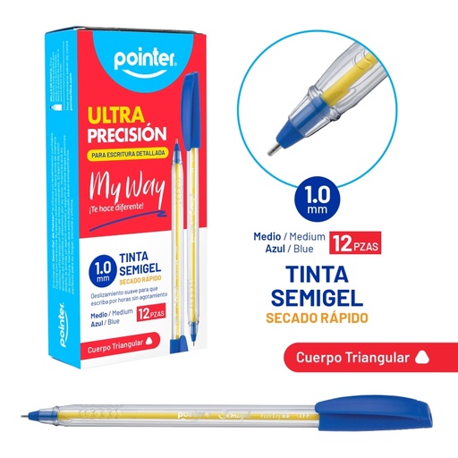 [BP-6010-A] BOLIGRAFO SEMIGEL ULTRA PRECISION AZUL 1.0MM MY WAY