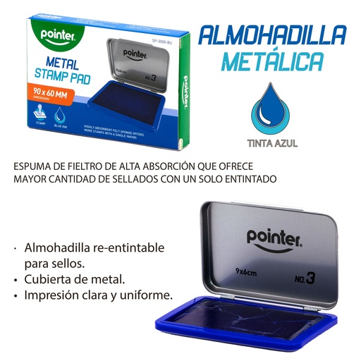 [SP-3000-BU] ALMOHADILLA DACTILAR