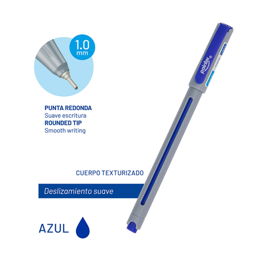 [BP-7010-A] BOLIGRAFO TINTA AZUL 1.0MM - CUERPO TEXTURIZADO UNIDAD