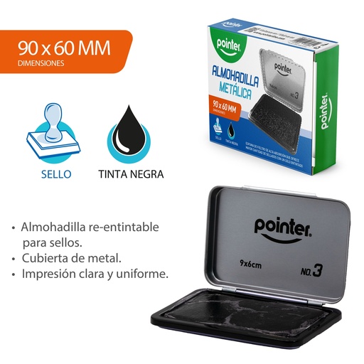 [SP-3000-BK] ALMOHADILLA DACTILAR