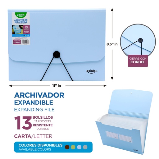 [FL2-25138] ARCHIVADOR EXPANDIBLE A4 13 BOLSILLOS