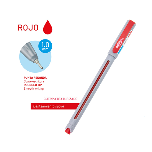 [BP-7010-R] BOLIGRAFO TINTA ROJA 1.0MM - CUERPO TEXTURIZADO UNIDAD