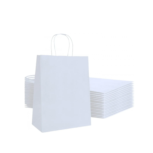 [PB-WHT-25] BOLSA DE PAPEL BLANCO