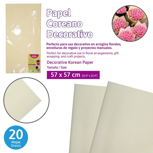 [HSP-A15-BG] PAPEL COREANO CREMA 57x57 cm