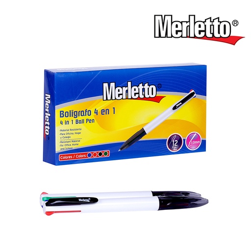 [780-1150668] BOLIGRAFO BLANCO 4 EN 1 (MULTICOLOR) UNIDAD
