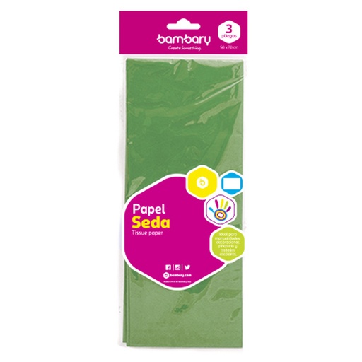 [117-2050/960] PAPEL SEDA VERDE GRAMA 50x70CM