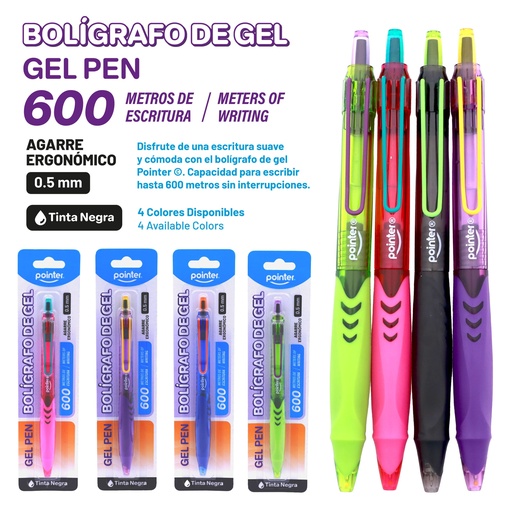 [GIP-2514-BC] BOLIGRAFO DE GEL RETRACTIL 0.5MM UNIDAD