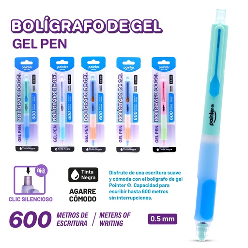 [GIP-2515-BC] BOLIGRAFO DE GEL RETRACTIL 0.5MM UNIDAD