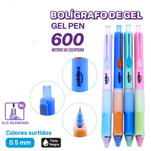 [GIP-2515] BOLIGRAFO DE GEL RETRACTIL 0.5MM UNIDAD