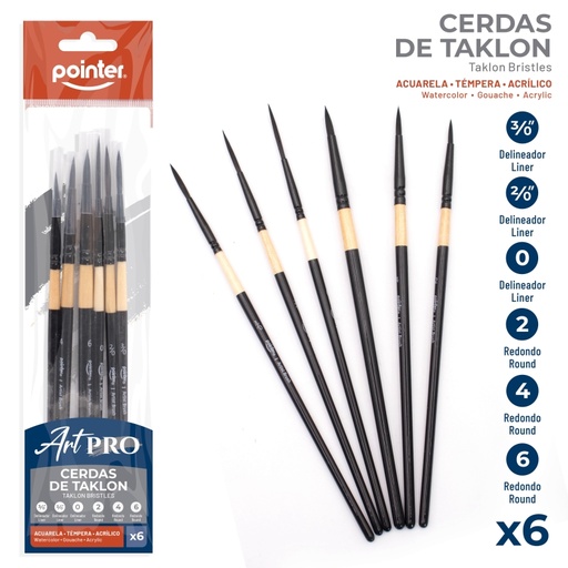 [AB-2234] SET DE PINCELES ART PRO x6PZAS