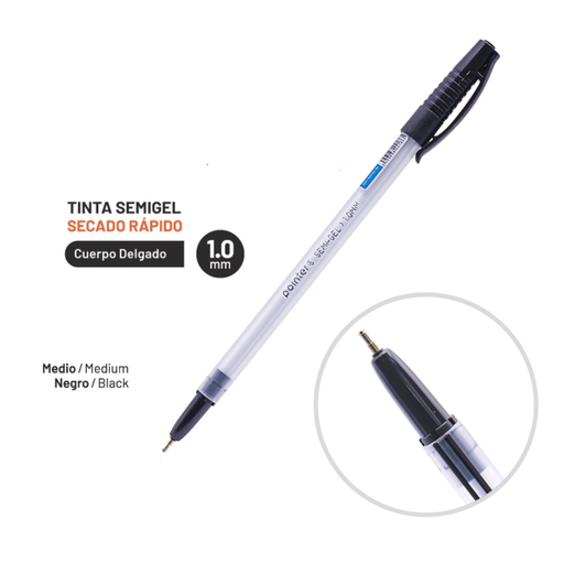 [BP-5010-N] BOLIGRAFO SEMIGEL ULTRA SUAVE NEGRO 1.0 MM UNIDAD