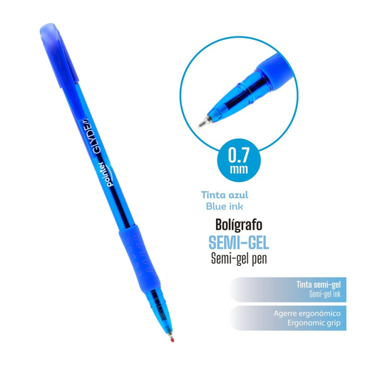 [BP-25115-BU] BOLIGRAFO SEMI GEL TINTA AZUL 0.7MM UNIDAD