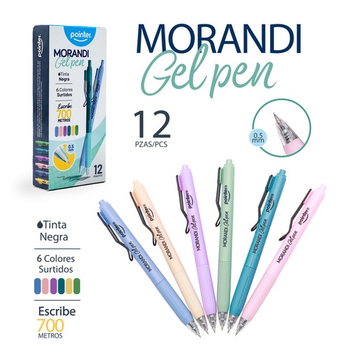 [GIP-23209] BOLIGRAFO DE GEL NEGRO 0.5MM - MORANDI UNIDAD