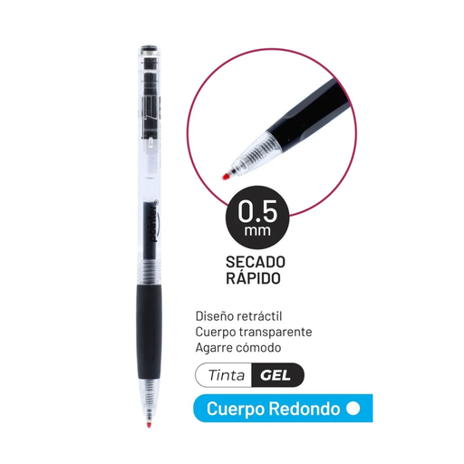 [GIP-22115-BK] BOLIGRAFO TINTA GEL 0.5MM UNIDAD