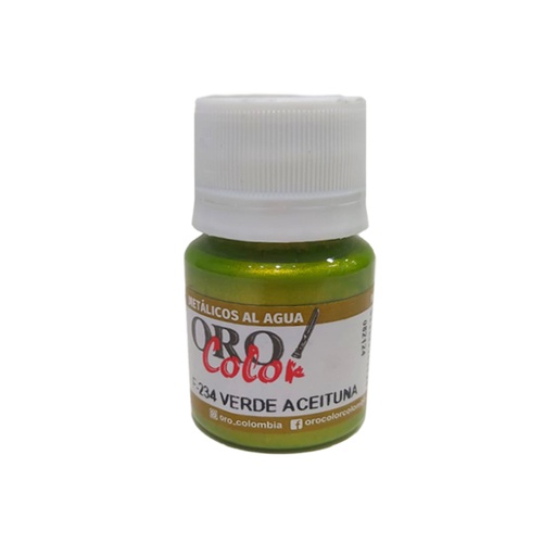 [F234] PINTURA METALICOS AL AGUA VERDE ACEITUNA 30ML