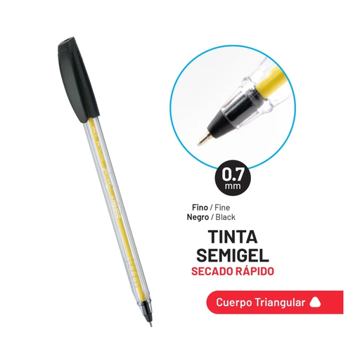 [BP-6007-N] BOLIGRAFOS TINTA SEMIGEL UNIDAD