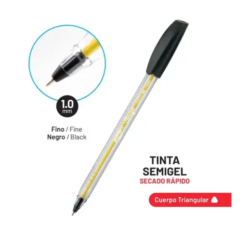 [BP-6010-N] BOLIGRAFO SEMIGEL NEGRO ULTRA PRECISION - MY WAY 1.0MM