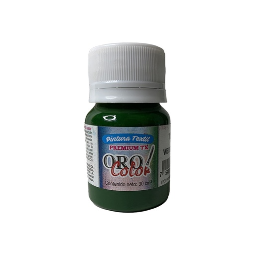 [TX362] PINTURA TEXTIL PREMIUM VERDE HOJA 30ML