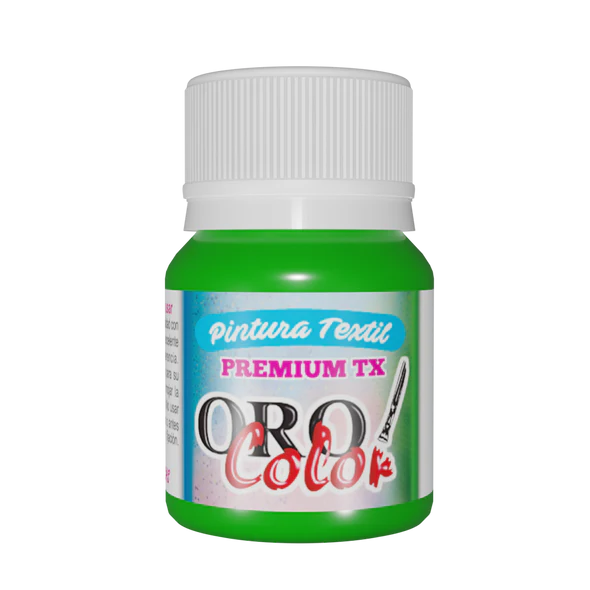 [TX408] PINTURA TEXTIL PREMIUM VERDE NEON 30ML