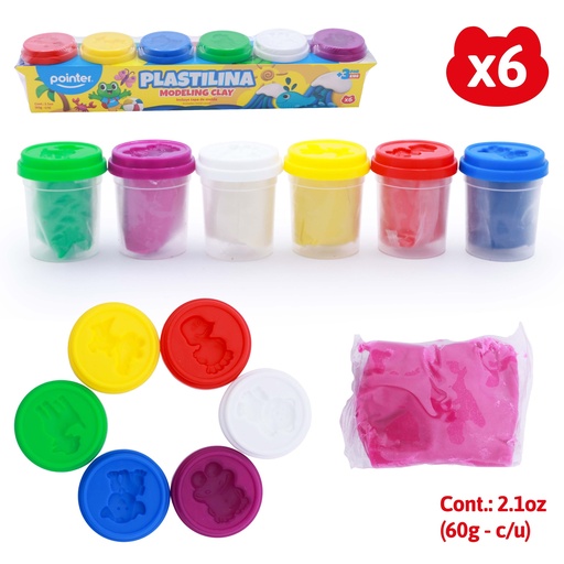 [DGH-660] PLASTILINA PARA MOLDEAR - COLORES BRILLANTES UNIDAD