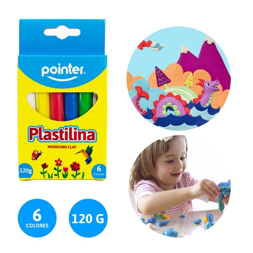[PST-6120] PACK DE PLASTILINAS PARA MOLDEAR x6 COLORES