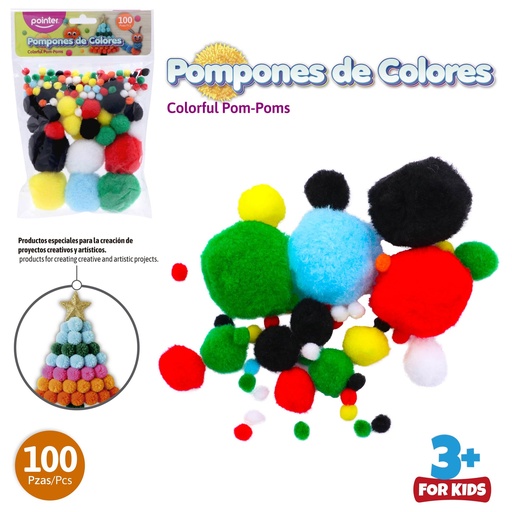 [PM-001] POMPONES DE COLORES PARA MANUALIDADES