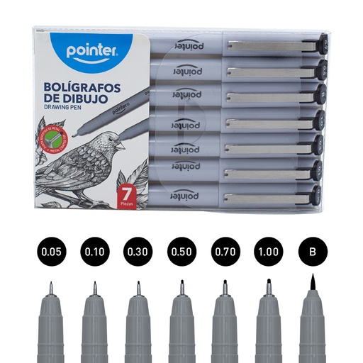 [FLM-1807] BOLIGRAFOS DE DIBUJO x7PZAS