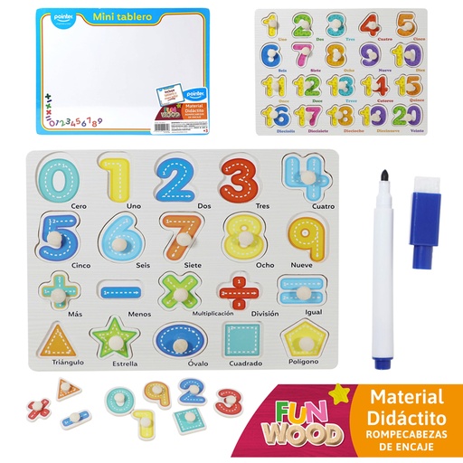 [PZZ-23181-N] ROMPECABEZAS DIDACTICO + TABLERO (NUMEROS)