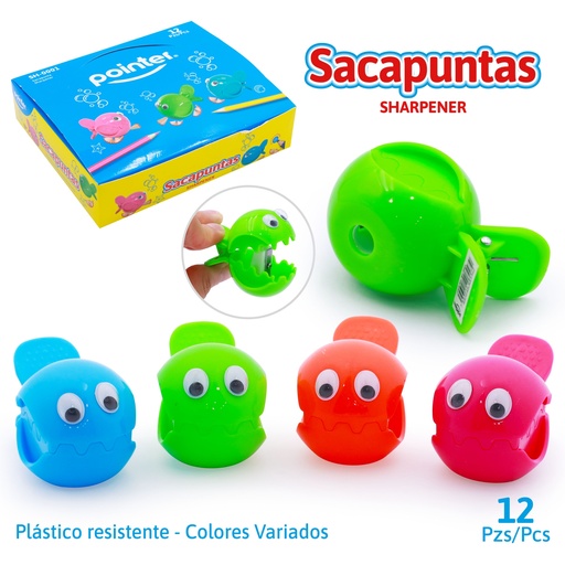 [SH-0001] SACAPUNTAS PLASTICO CON DEPOSITO (PEZ)