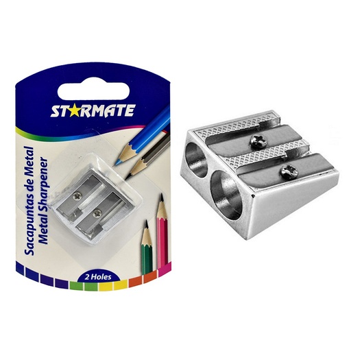 [STR-1152] SACAPUNTAS DE METAL C/2 AGUJEROS