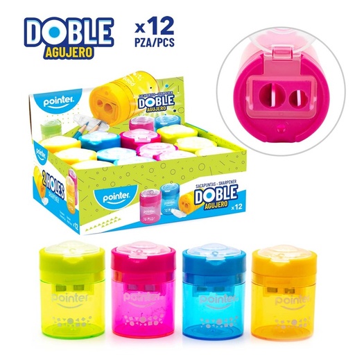[SH-17504] SACAPUNTAS PLASTICO DOBLE CON DEPOSITO